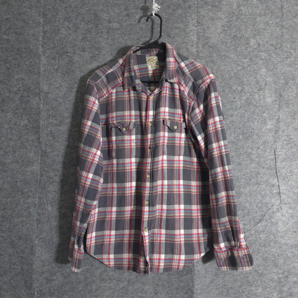 Lucky Brand Plaid Shirt Womens Large Long Sleeve Button Up Western Vintage Check